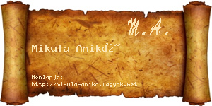 Mikula Anikó névjegykártya